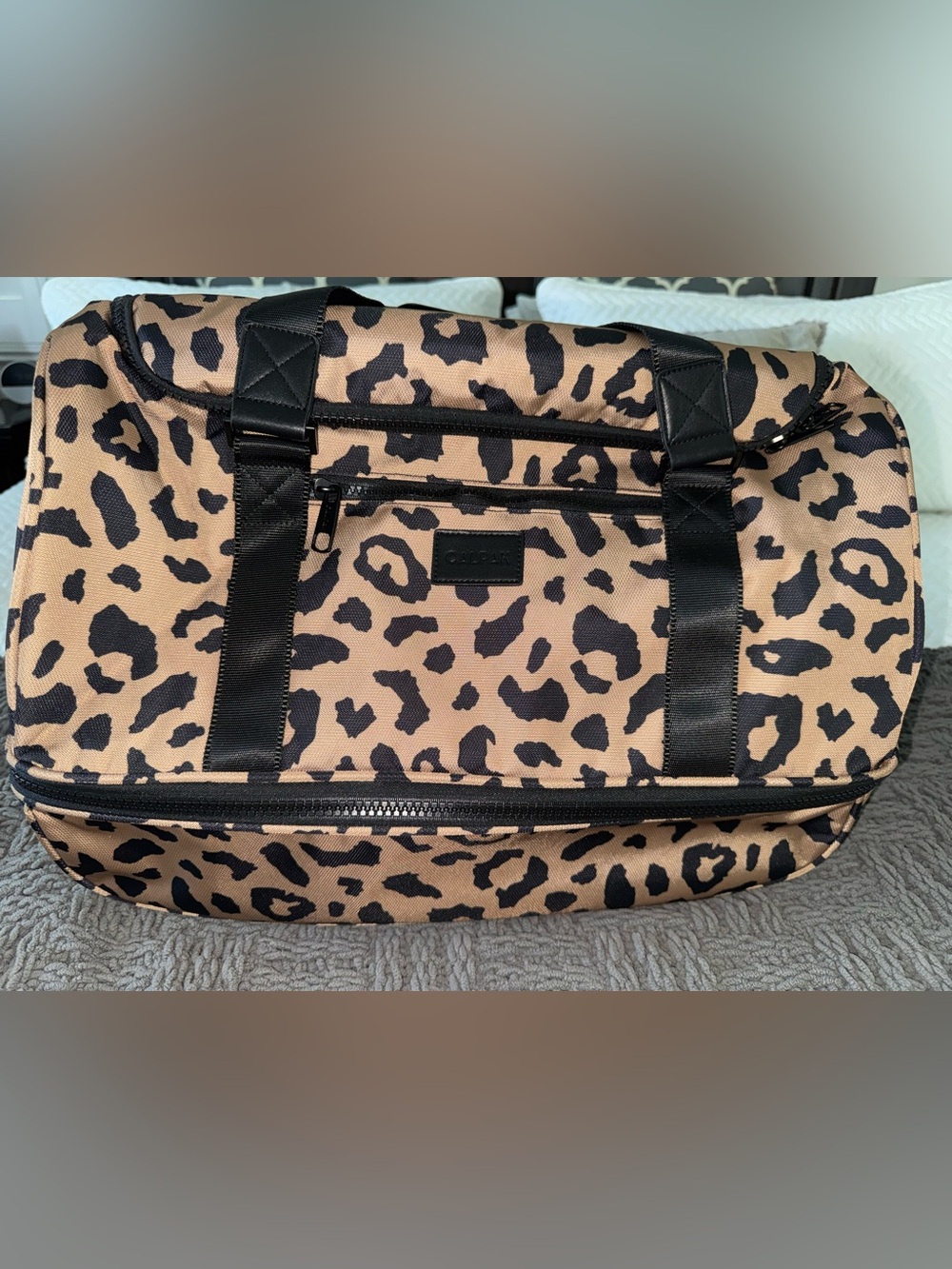 Calpak Leopard-Print Duffel Bag - Tan & Black - Picture 2 of 15